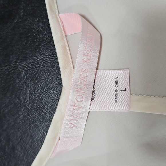 Victorias Secret Womens 100% Silk Cream Ivory Embelished Slip Size L lingerie - Picture 5 of 8